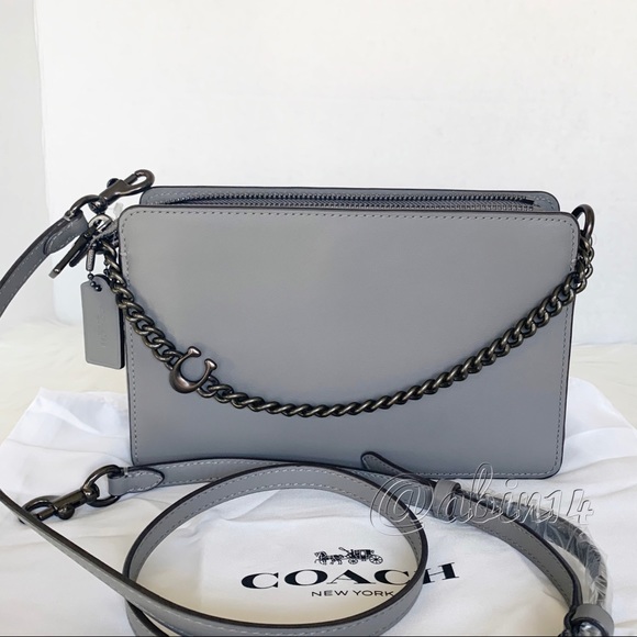 NWT Coach Signature Chain Leather Crossbody Bag - Picture 5 of 14